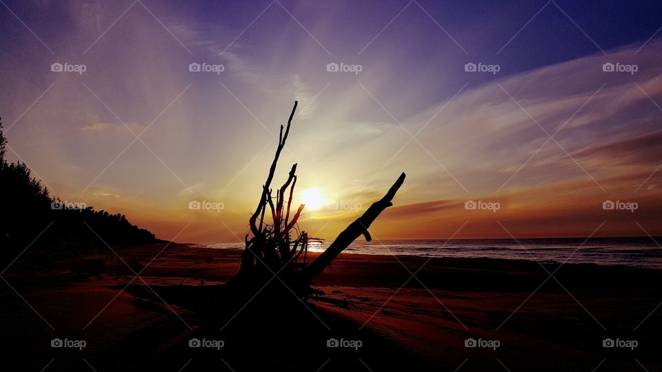 Phenomenal sunset on the beach.