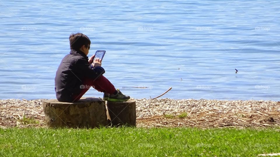 Boy with tablet