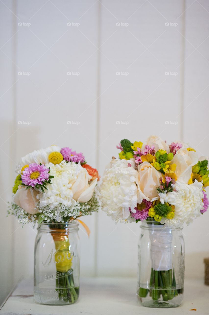 Two wedding bouquets for bride and bridesmaid 