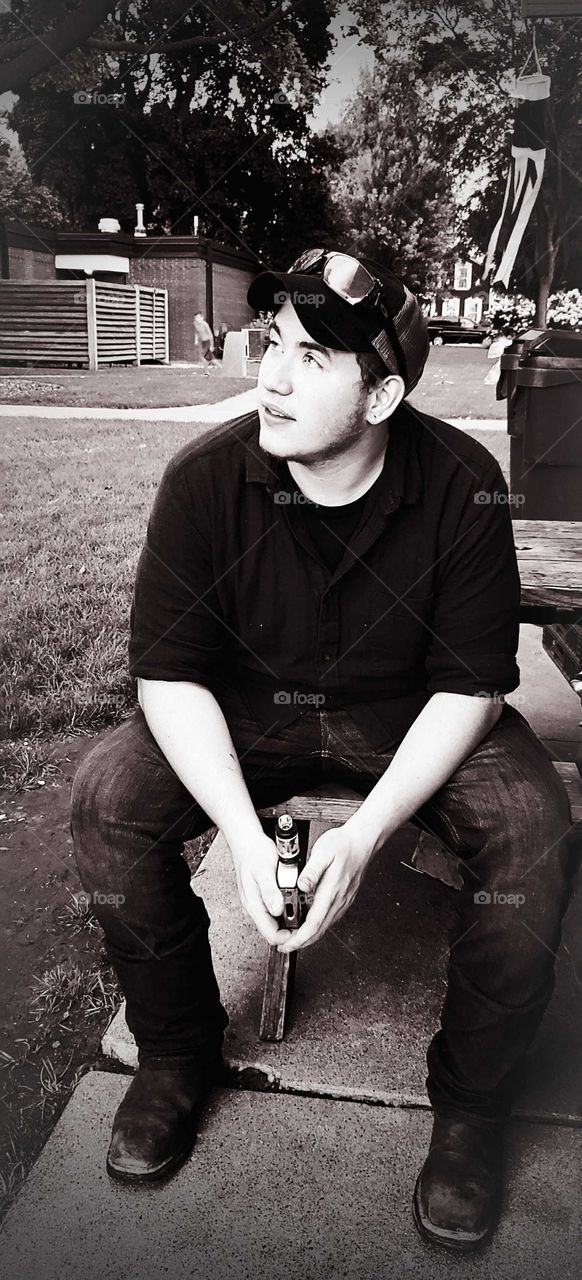 gaysing out into the  district