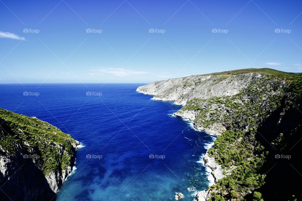 Beautiful view from a restaurant in Zakynthos