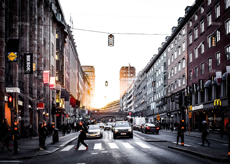 Stockholm in sunset