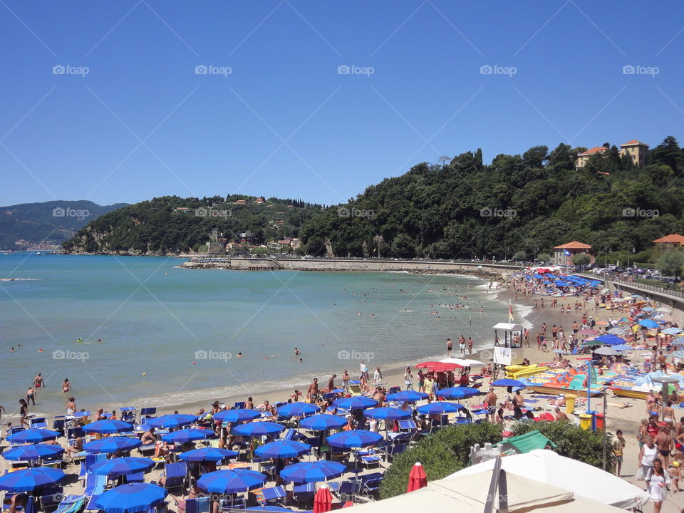 one summer day on the beaches of Lerici, Italy