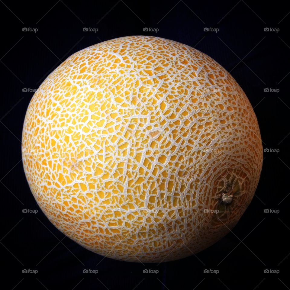 Galia Melon. Galia Melon against a black background 