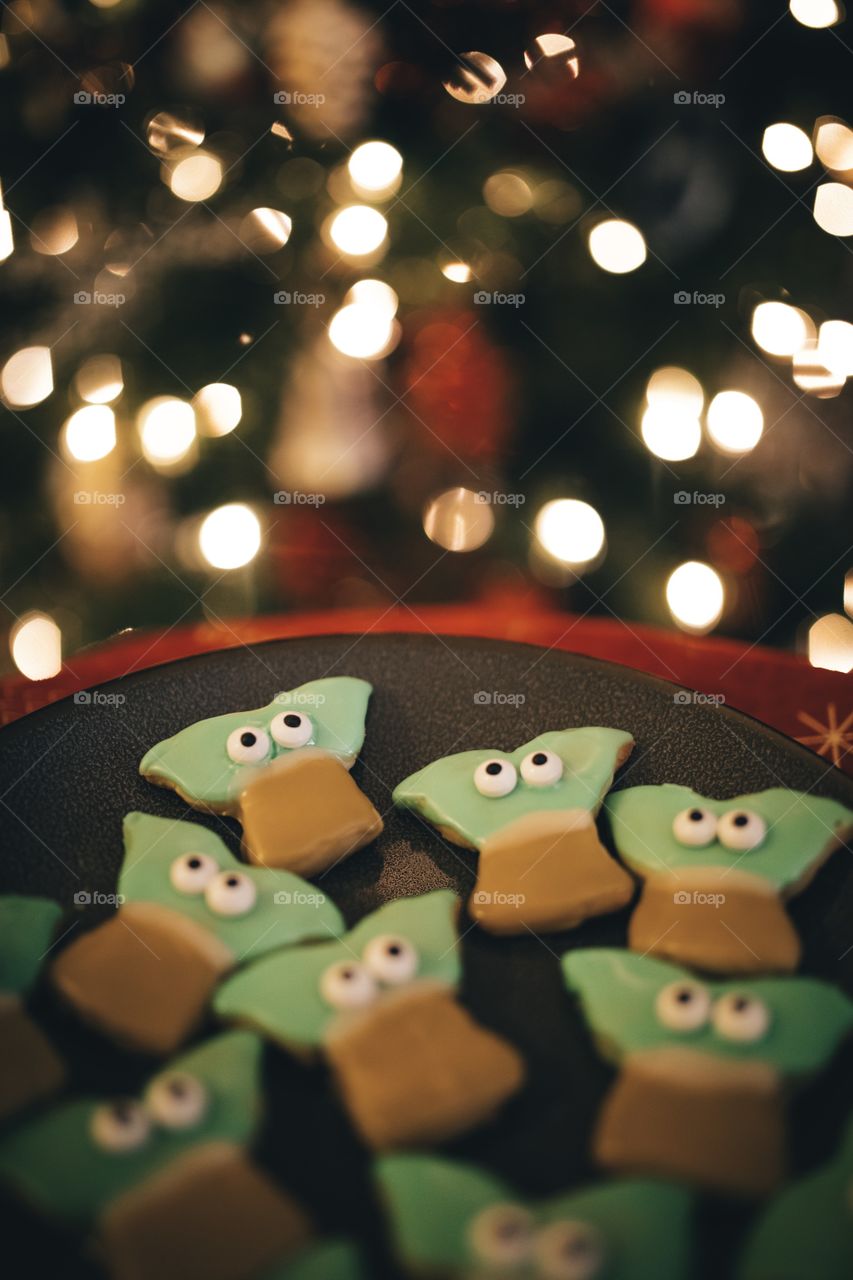 Baking some delicious Baby Yoda Christmas cookies and enjoying them with my fur child! These took way too long to make! 