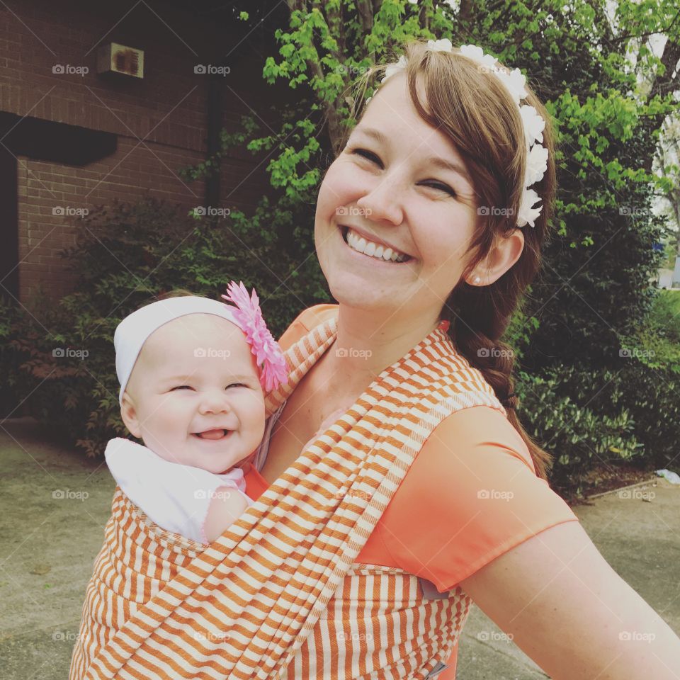 Portrait of cute mother and daughter