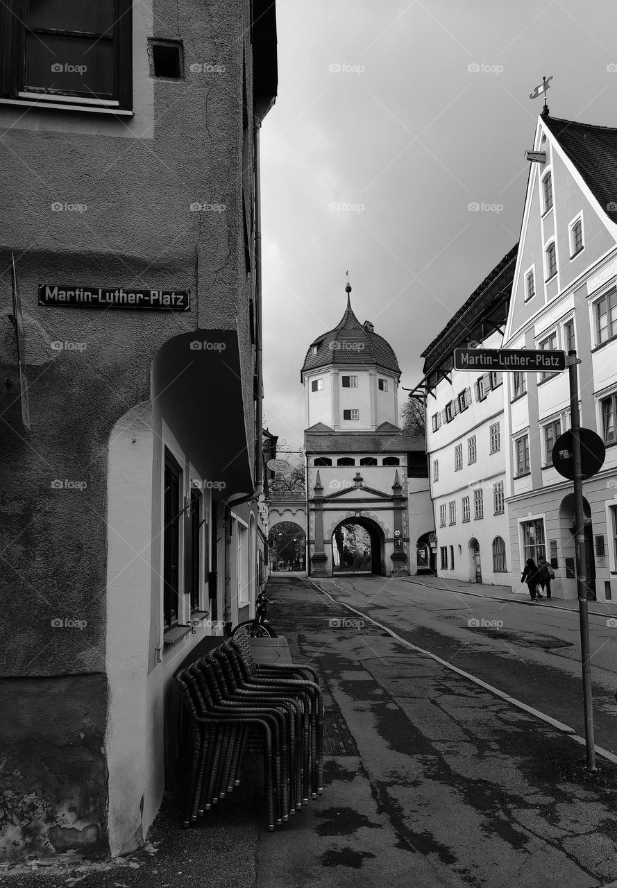 Architecture photography of a building in black and white /beautiful streets and buildings in Old Towns and cities/all kinds af structures and designs on architectural buildings