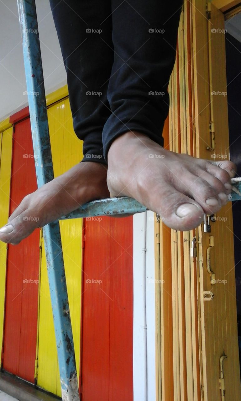 asian foot. detail of asian foot of indonesia