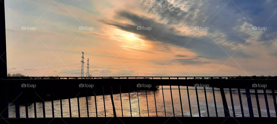 sunset in warsaw