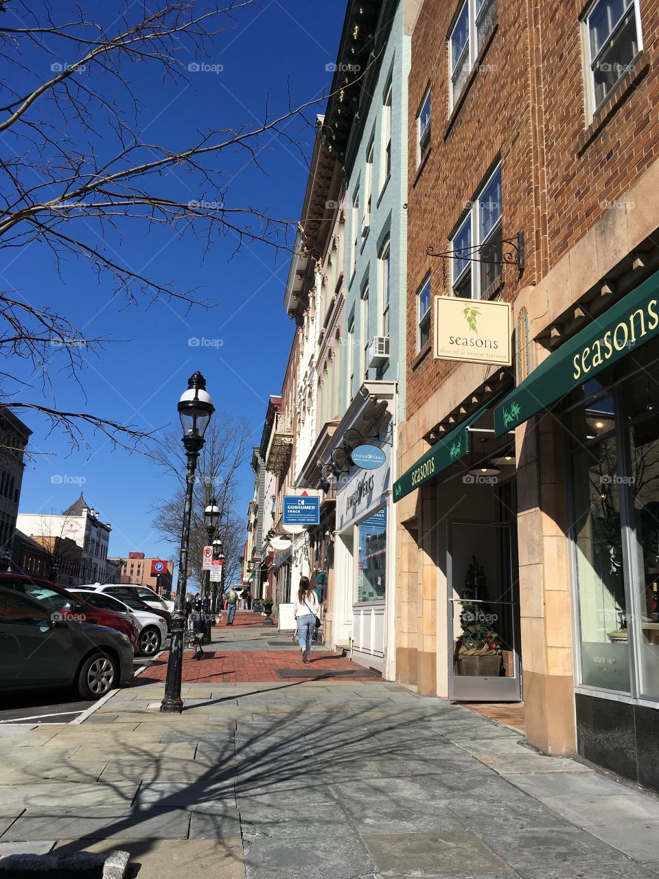 Downtown on a warm spring day 