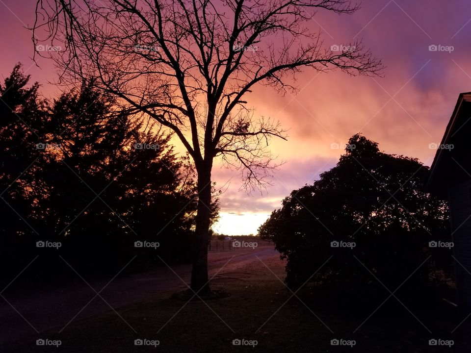 Colorful Winter Sky at Sunset