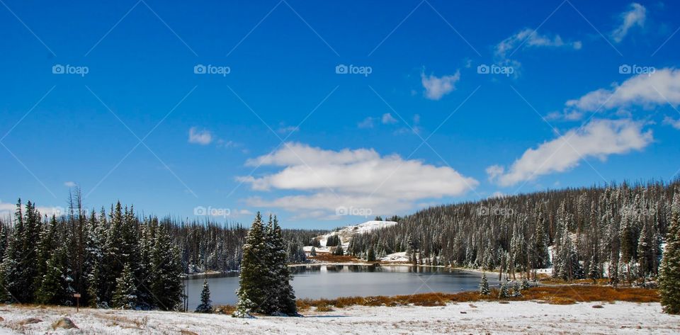 Reflections From a High Mountain Lake in the Snowy Range