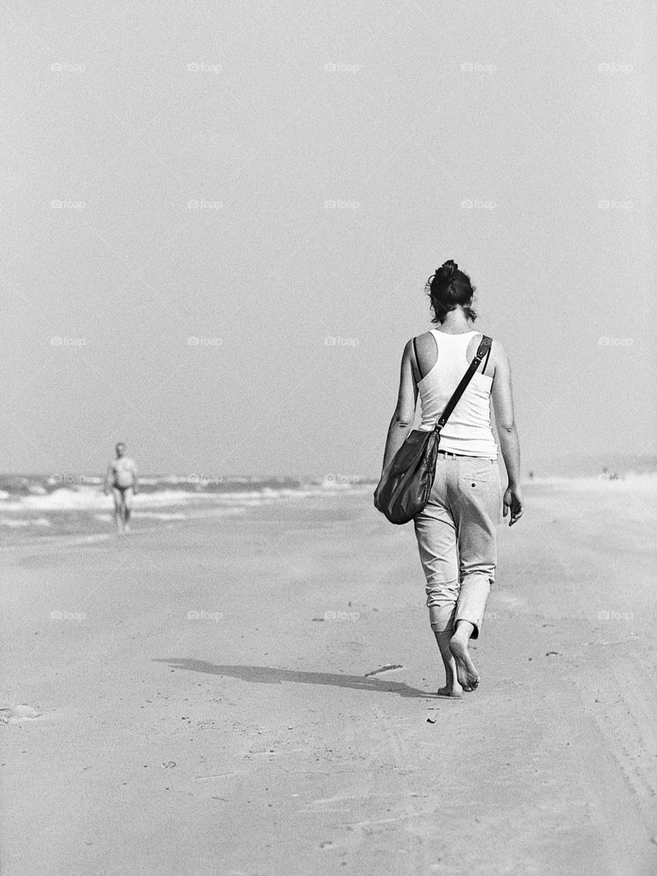 beach girl sea walk by kozjar