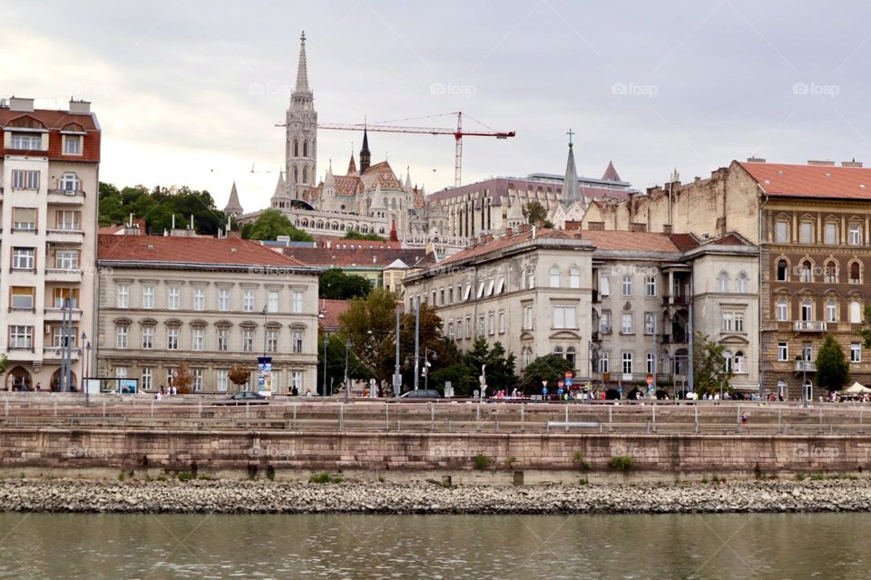 View of Budapest city from Danube river