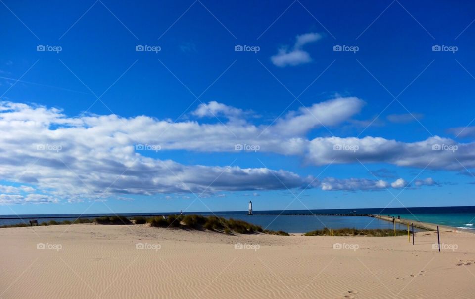 Lighthouse in the distance. Pure Michigan