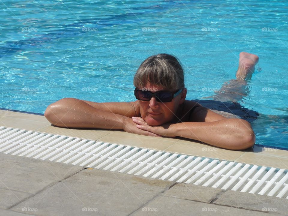 Woman in pool