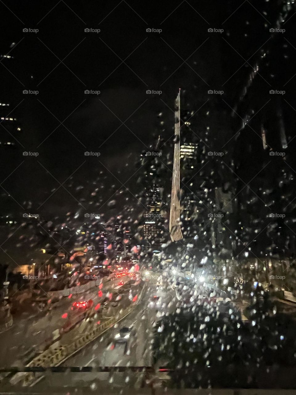 Rain in a city 