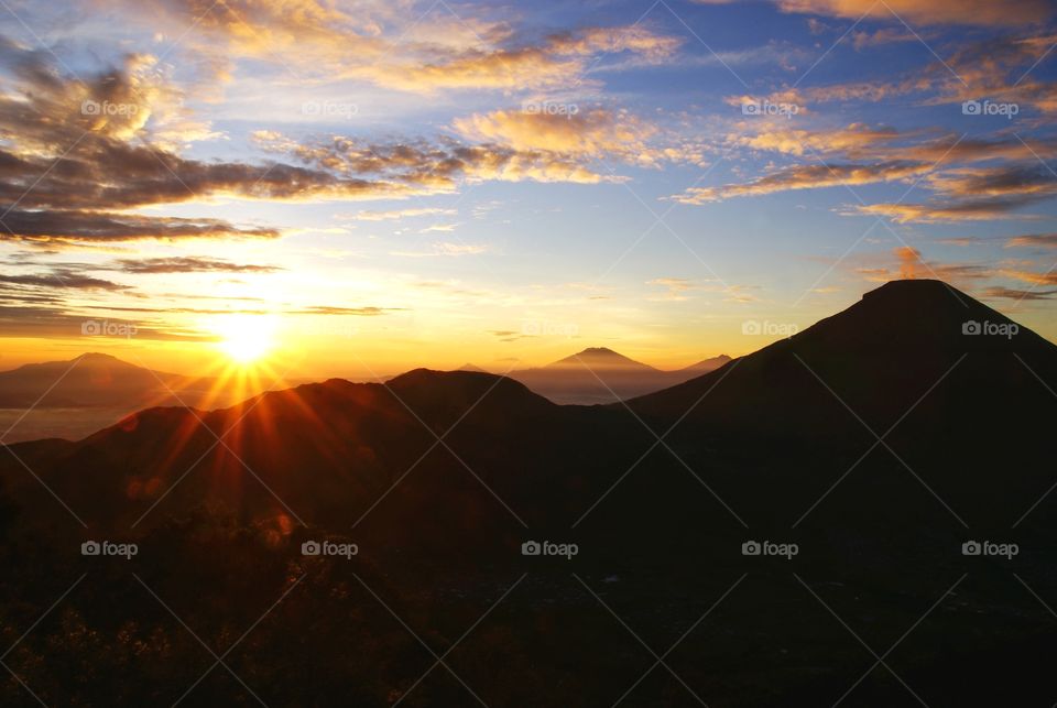 Sunrise at Dieng Plateau,  Central Java,  Indonesia