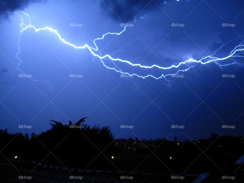 Lightning Landscape Sky Beautiful Night Blue Storm Silhouette Shoot Exposion Nature Scene Rare Special
