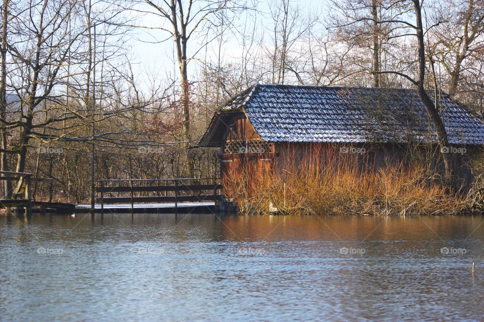 House near lake