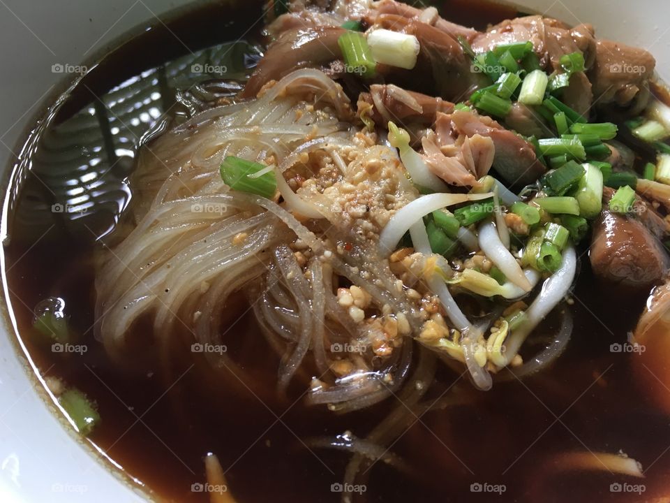 Rice noodle soup