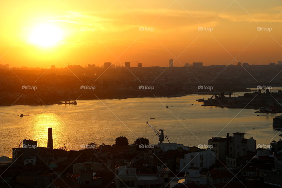 istanbul top view at sunset