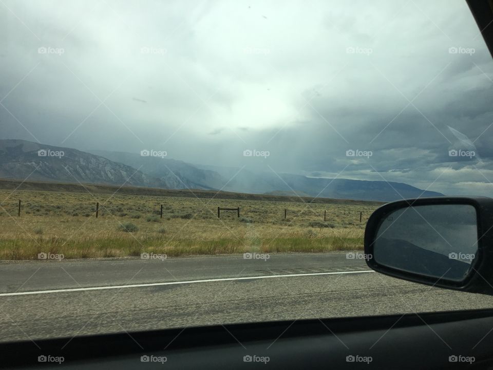 Rainstorm outside of Cody, Wyoming. 