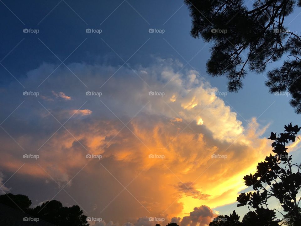 Giant cloud at sunset