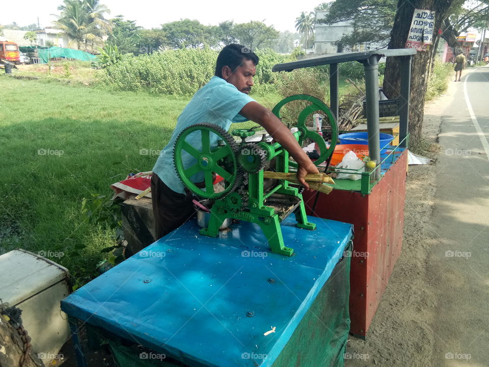 Sugarcane juice seller