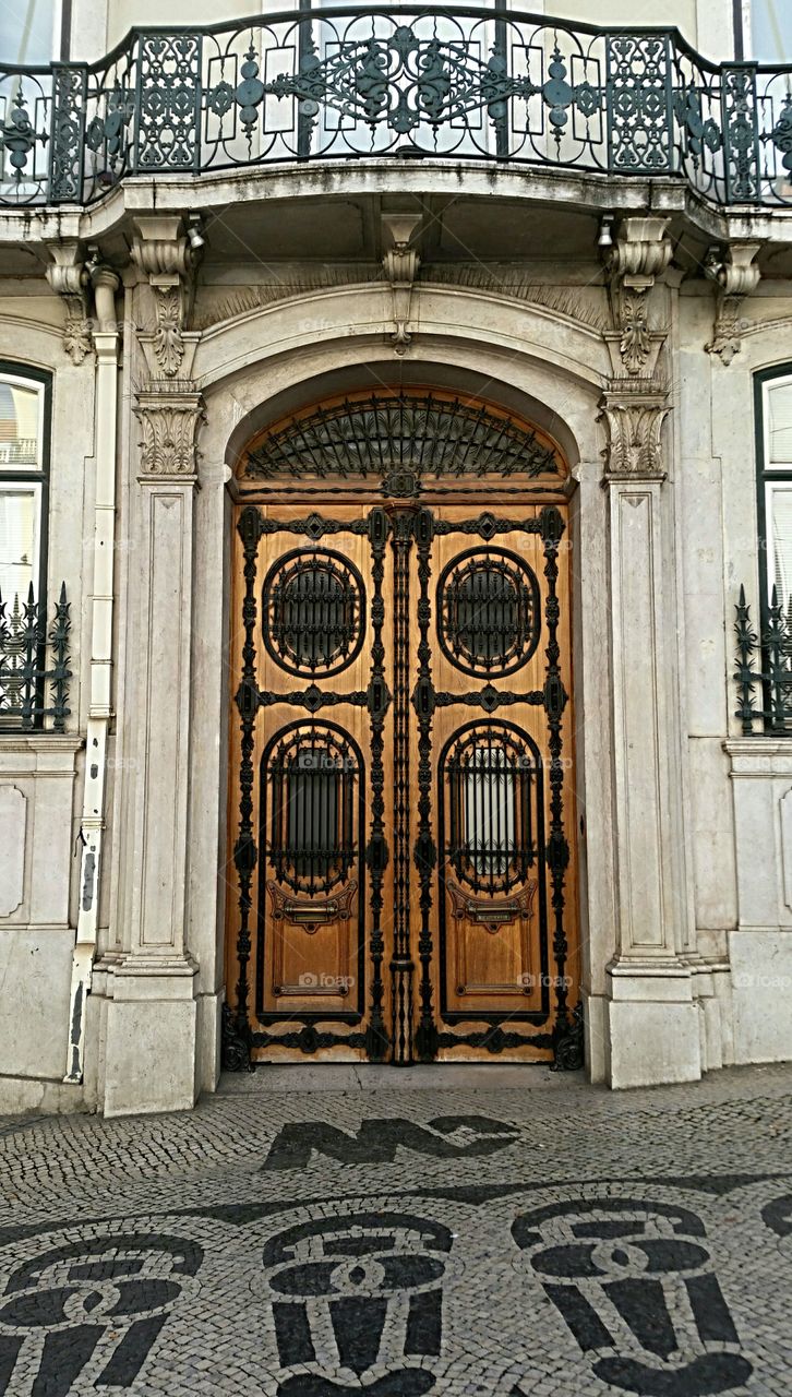 Vintage door of building