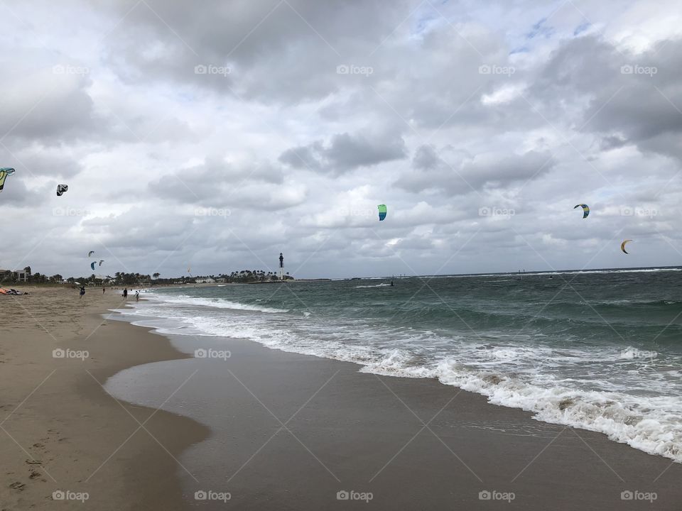 Windsurfing at Hillsboro Beach