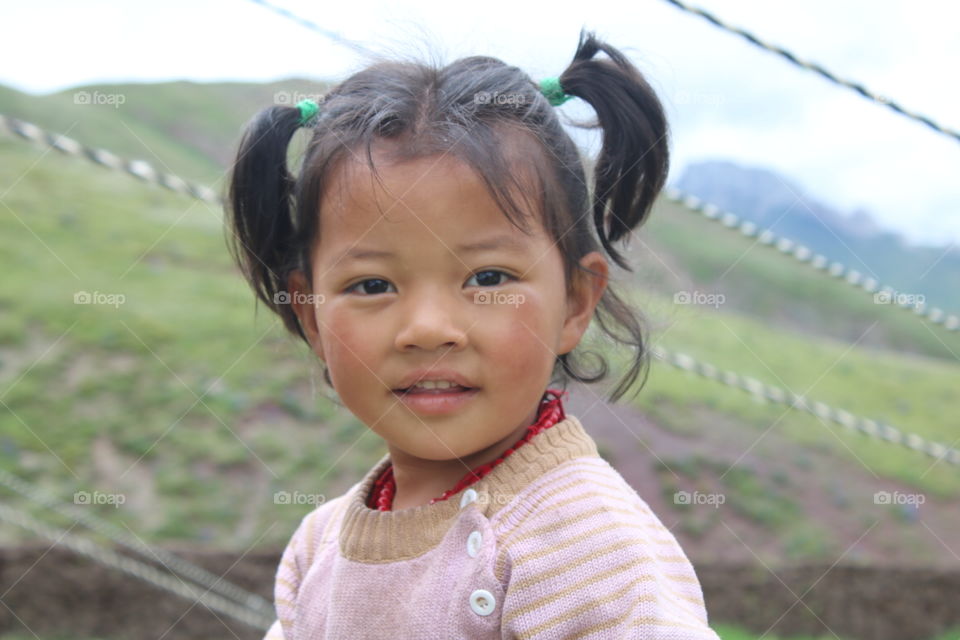 So cute Tibet nomade little girl