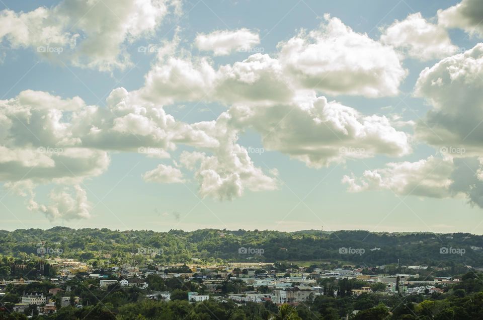 Evening Sky Over A Town