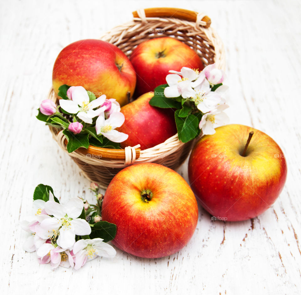 Apples and spring blossom 