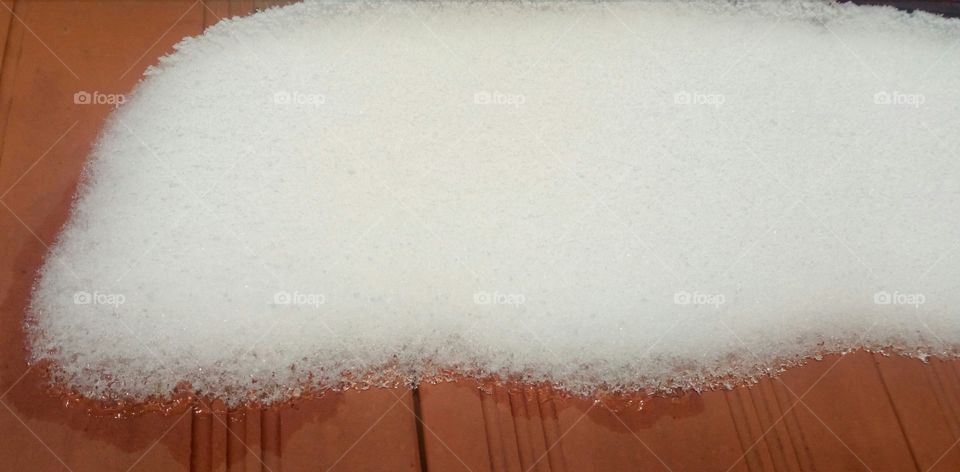 Snow on roof tiles