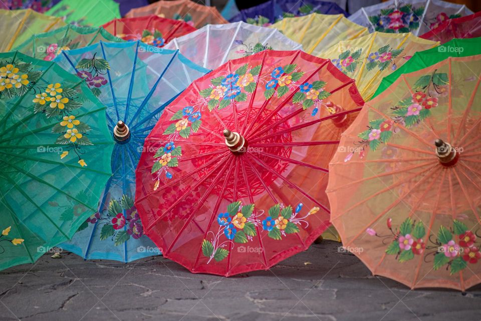 colorfull of traditional umbrella