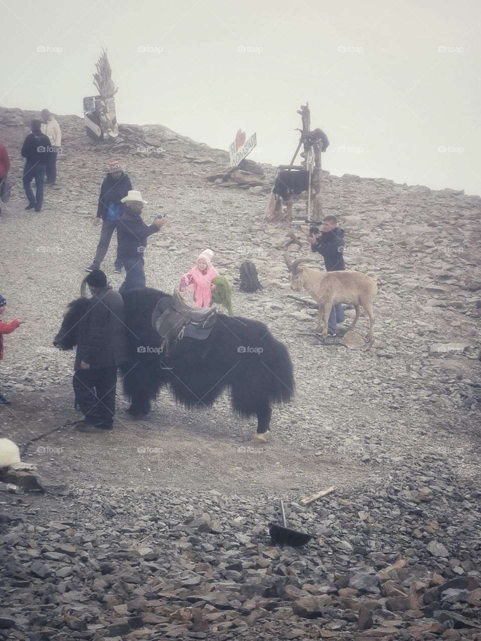 Russia mountains high fog people