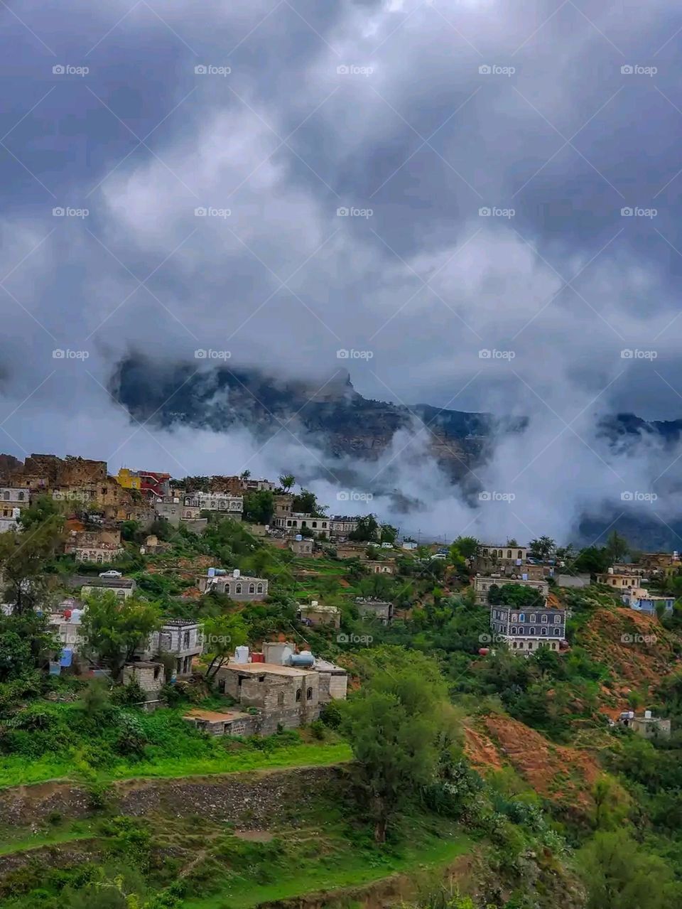 Glory be to God, the magnificent and picturesque view and the natural green trees are a view that is nothing more wonderful than it