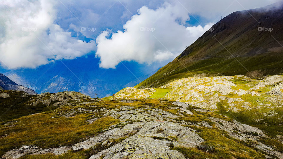 Landscape in Mont-de-lans in France