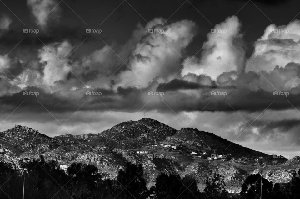 A storm is brewing above the mountains