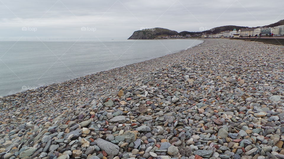 pebbled Welsh beach