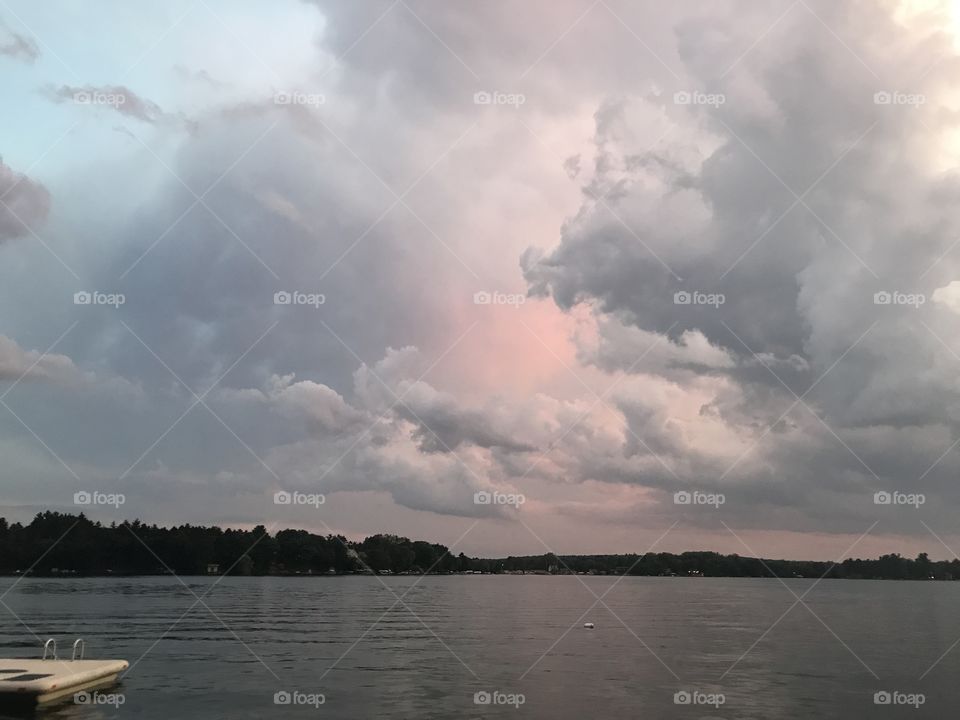 Storm Clouds Over Lake 