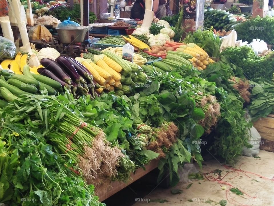 various types of vegetables in the market