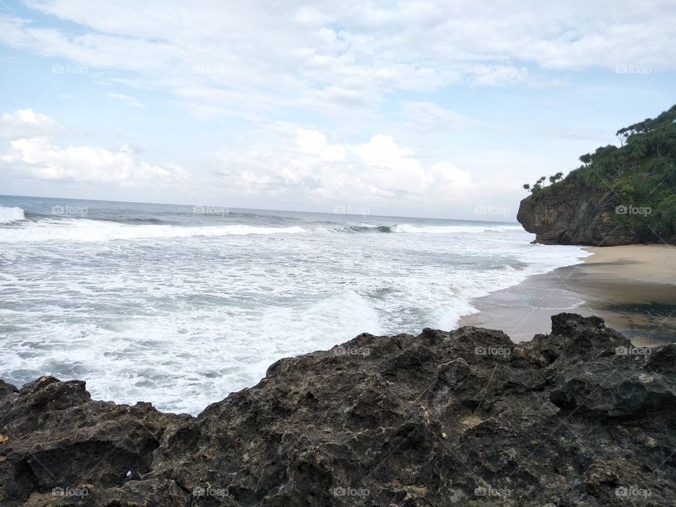 Sruni beach in Gunung Kidul, Yogyakarta, Indonesia.
