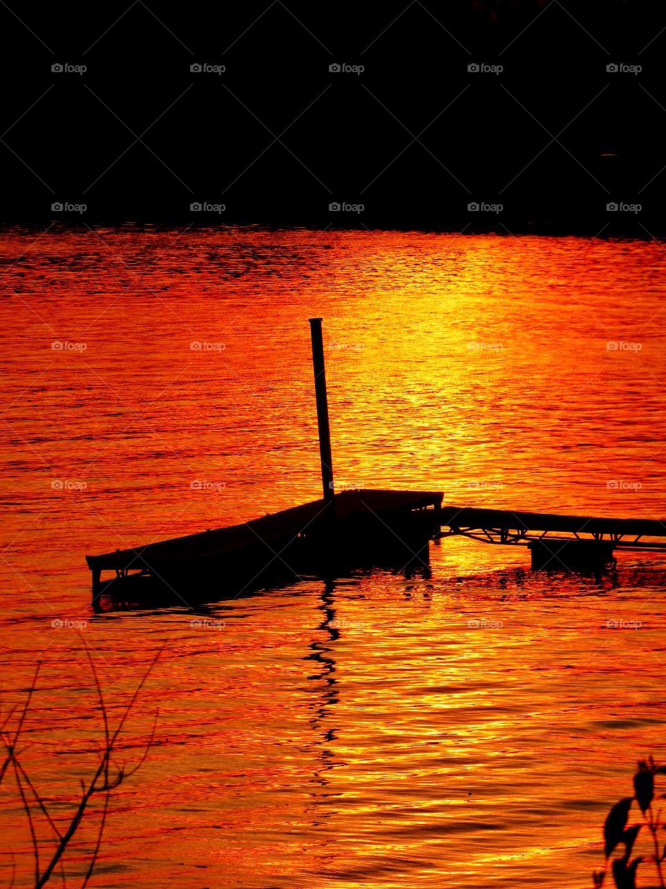 Boat dock and a beautiful sunset in Indiana 