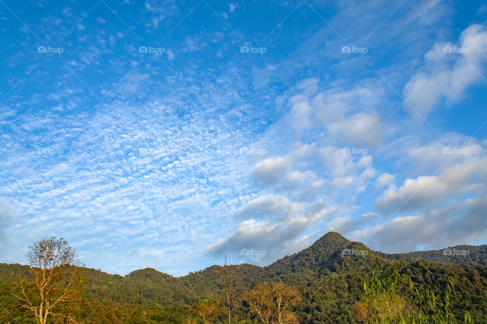 Mountain and the sky with clouds beautiful.