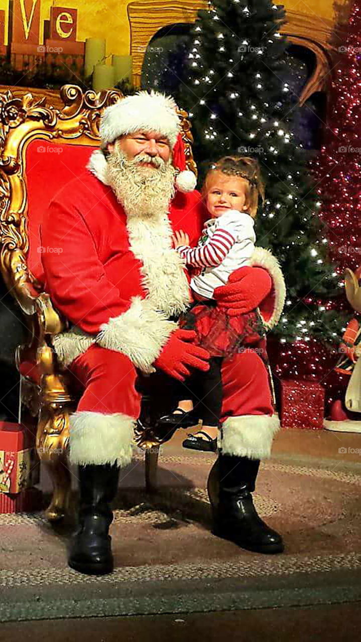 my little girl with santa