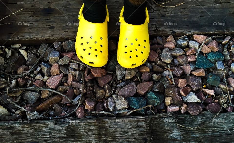 Crocs. Yellow Crocs