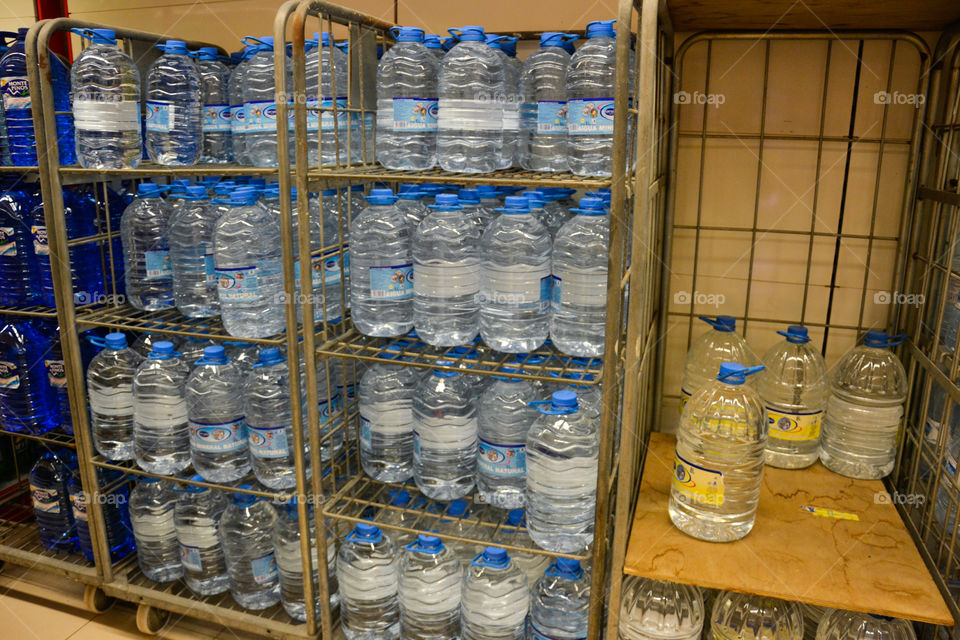 Water for sale in a local supermarket in Majorca.