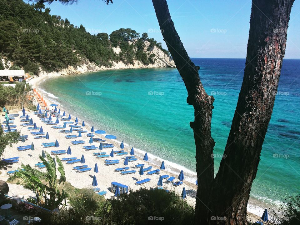 Heavenly beach in Samos island, Greece.